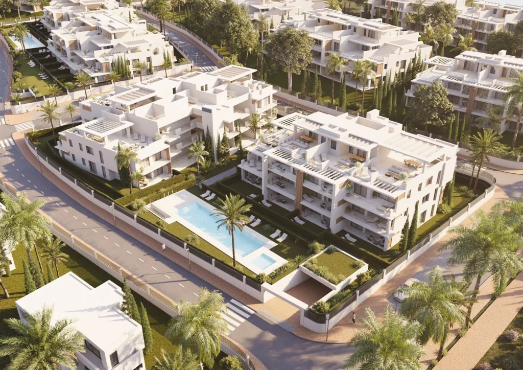 Exklusive Erdgeschosswohnung mit Meerblick an der New Golden Mile, Estepona