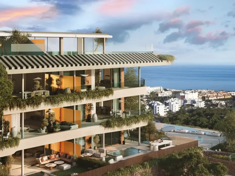 Luxuriöse Garten-Villen mit Panoramablick in Mijas